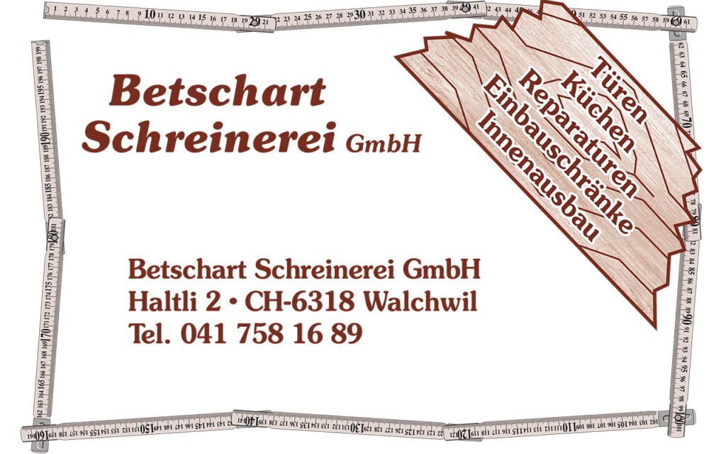 Schreinerei Betschart Walchwil Gewerbe Logo